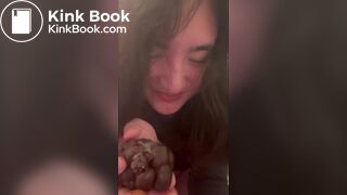 Pungent turds from stinky girl clog the toilet
