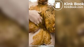 Jan Smears Shit On Her Huge Titties