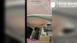 girl poops in Tupperware container