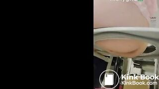 girl poops in Tupperware container