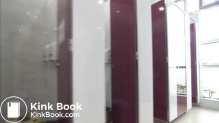Korean girl farting and desperately pooping