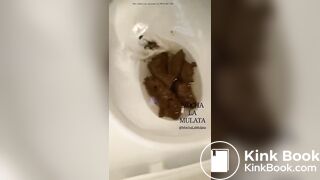 Ebony girl pooping on toilet - video 24