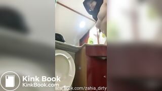 Girl in hijab dirty dildo