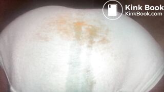 closeup ebony panty poop overflow