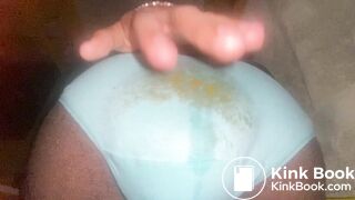 closeup ebony panty poop overflow