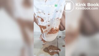 Dirty white panty poop