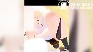 Constipated anime bbw trying and failing to push shit
