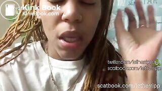 Ebony girl liquid poop on toilet