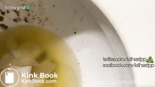 Ebony girl liquid poop on toilet
