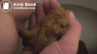Woman diarrhea onto hand