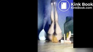 Girl Makes a HUGE Mess in her Pantyhose