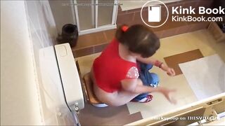Sexy wife has big dump in home toilet ( SEXY )
