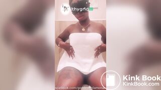 black girl with nice breasts poops
