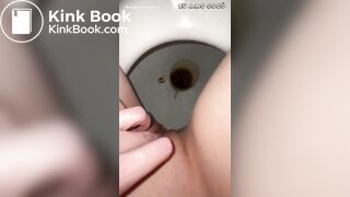 Russian Masked Hottie Toilet Poop and Masturbating