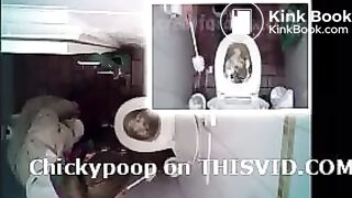 Woman was very desperate to diarrhea in public toilet