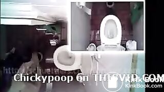 Woman was very desperate to diarrhea in public toilet