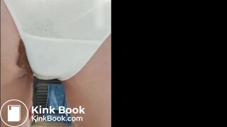 White Chick Floods her Panties with Shit