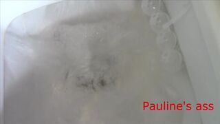 poop between the legs of a mature woman