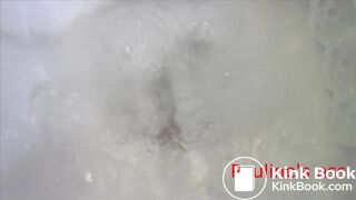 poop between the legs of a mature woman