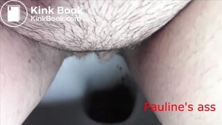 poop between the legs of a mature woman
