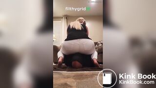 Girl poop in her white jeans on top of her bf