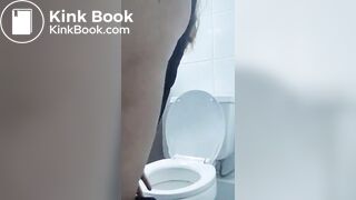 Friend pooping in toilet