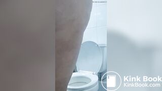 Friend pooping in toilet