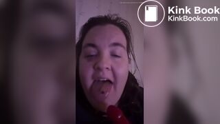 Shit pig clenaing dirty dildo
