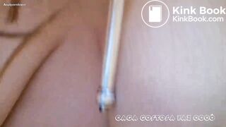Rubbing her Pussy and Pooping