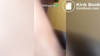 Sexy ebony on toilet