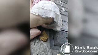 Drunk girl panty poop