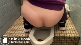 Asian girl pooping on squat toilet