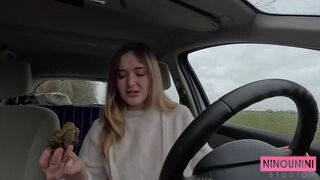 Girl smearing dog shit - video 2