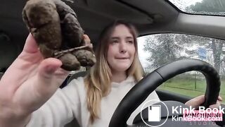 Girl smearing dog shit - video 2