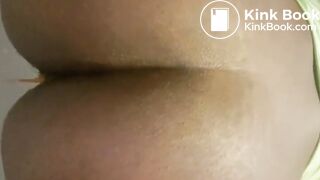 Ebony Liquid diarrhea on the toilet Good Butt view