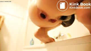 Bend over the edge of the bathtub and poop
