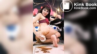 LATINA TIRANDO CHOCOLATE COM A MÃO