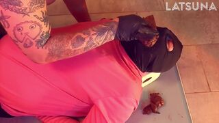 BBW forces shit down slave's throat