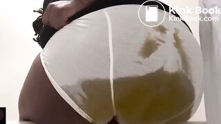 Sexy Hot Black Girl Big Drippy Wet White Shorts Poop
