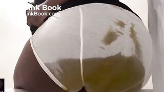 Sexy Hot Black Girl Big Drippy Wet White Shorts Poop