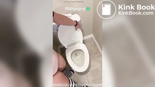 Girl pooping on toilet - video 374