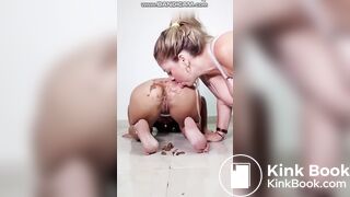 Lesbian scat feet play