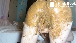 sexy teen plays with scat on a cake
