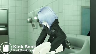 VR girl has fart and dirrahea
