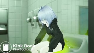 VR girl has fart and dirrahea