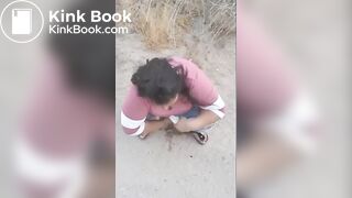Mexicana cagando en carretera