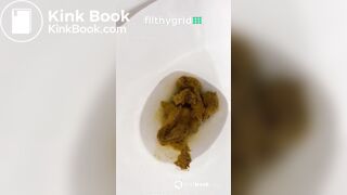 Asian girl pooping in bathroom