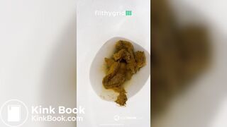 Asian girl pooping in bathroom