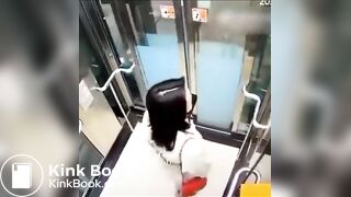 Girl poops diarrhea in Elevator