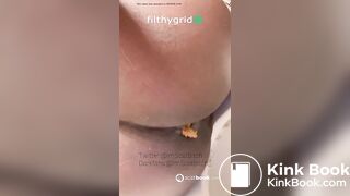 Ebony girl pooping on toilet - video 20